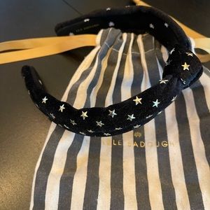 Lele Sadoughi black velvet star headband
